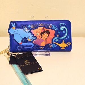 Loungefly Disney Aladdin Jasmine Lenticular Zip Around Wristlet Wallet. NWT